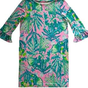 Lilly Pulitzer Mini Sophie Ruffle Tropical Pastel UPF 50+ Girls Dress Large 8-10